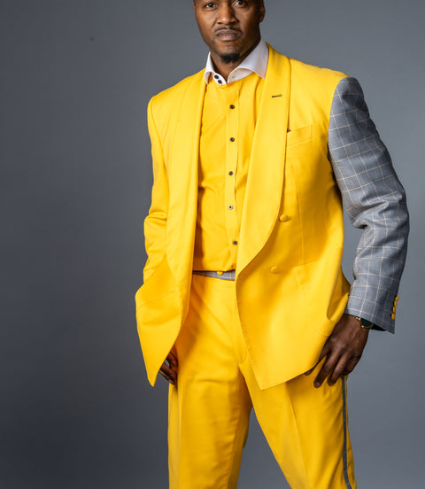 The Mustard Contrast Sleeved Suit