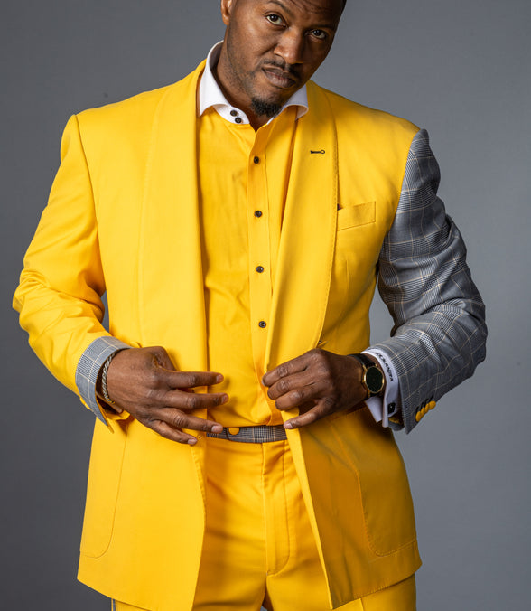 The Mustard Contrast Sleeved Suit