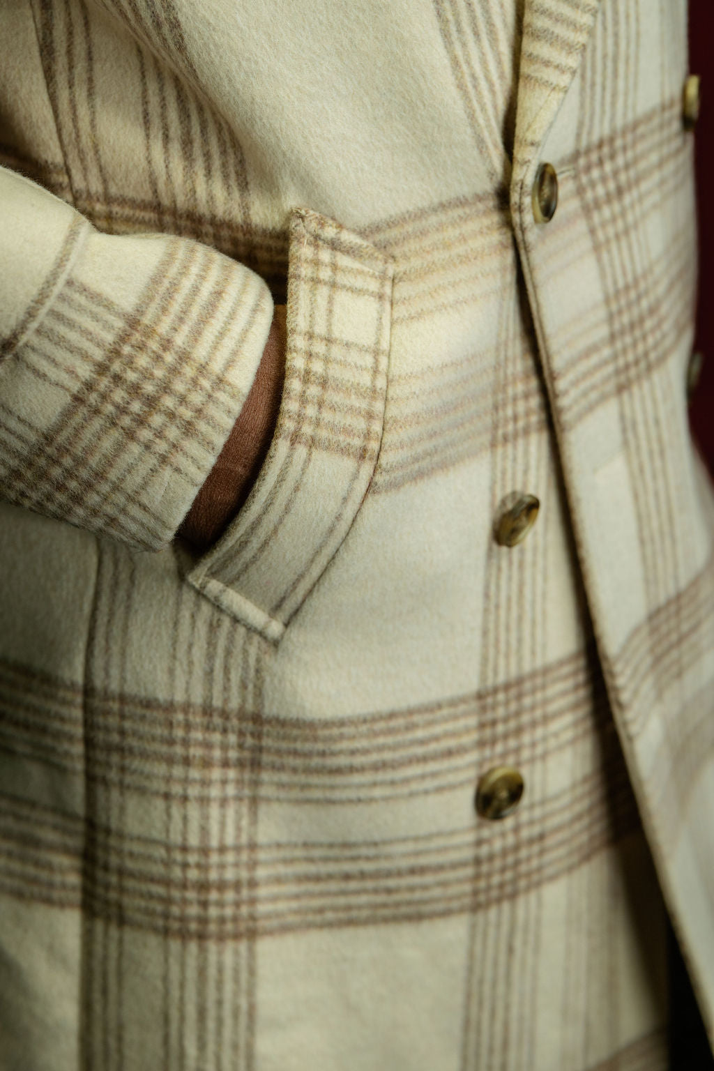 The Winter Lux “Ivory Plaid” Double-Breasted Overcoat