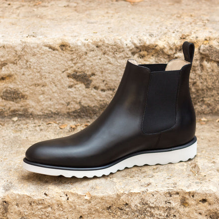 Black Leather Slide On Boot