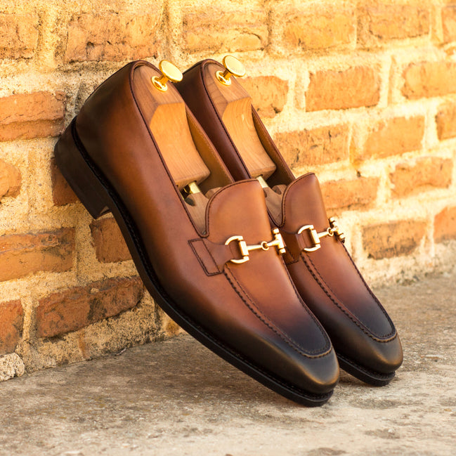 Cognac Loafer with Gold buckle