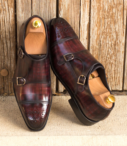 burgundy double monk