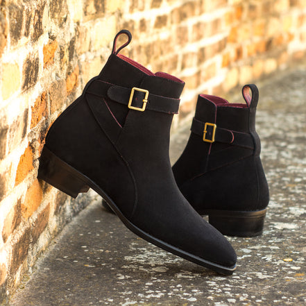 Black Suede J Strap Boot