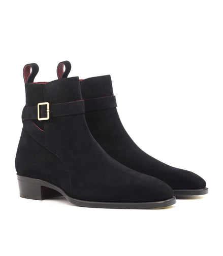 Black Suede J Strap Boot