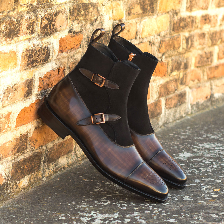 suede double monk boot – Caleb & Co
