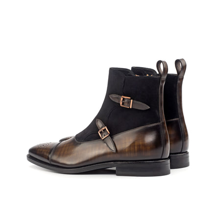 suede double monk boot