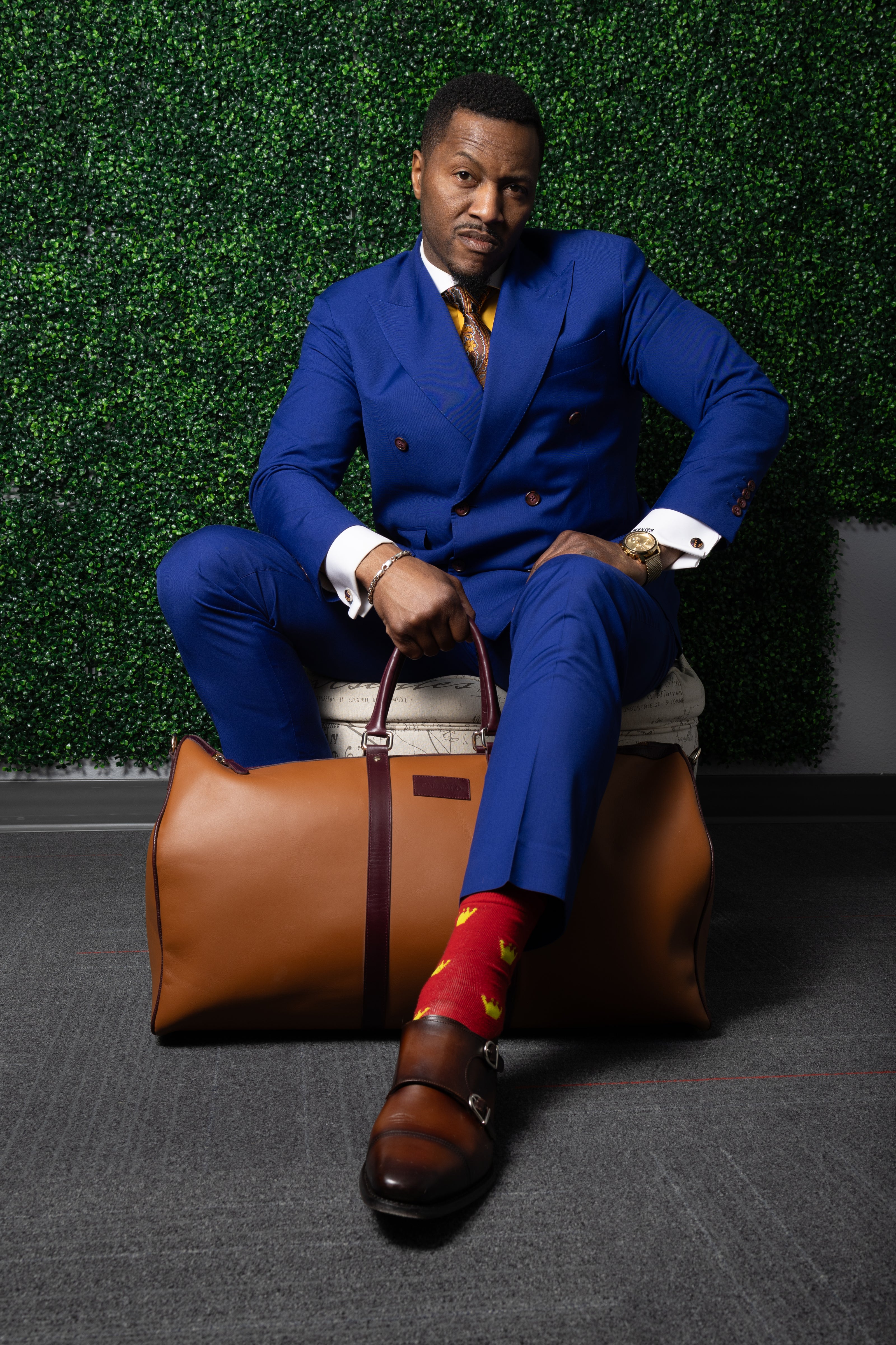 Caleb & Co. Brown Leather Weekender