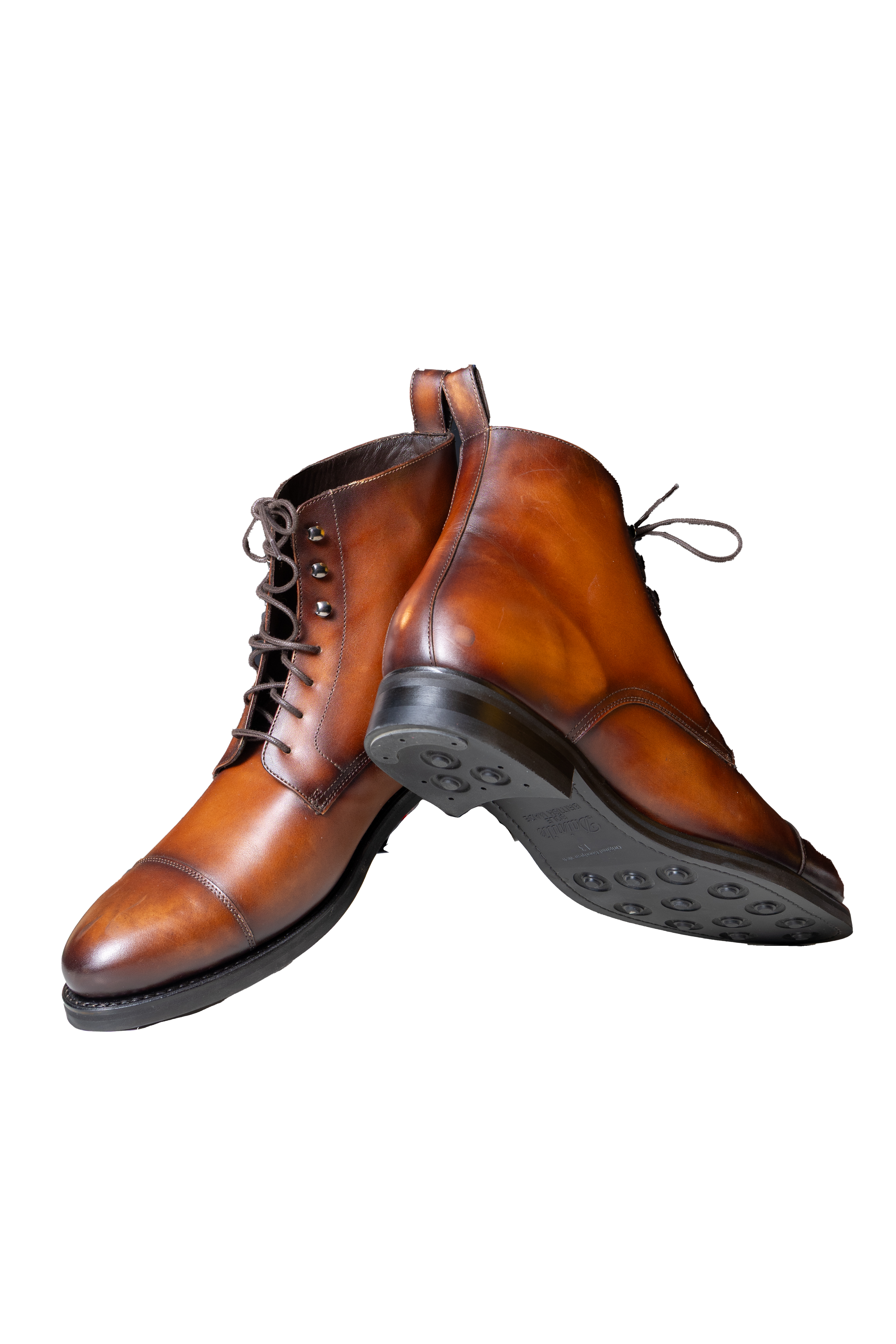 CORBIN – Polished Brown Calf Leather Cap Toe Boot